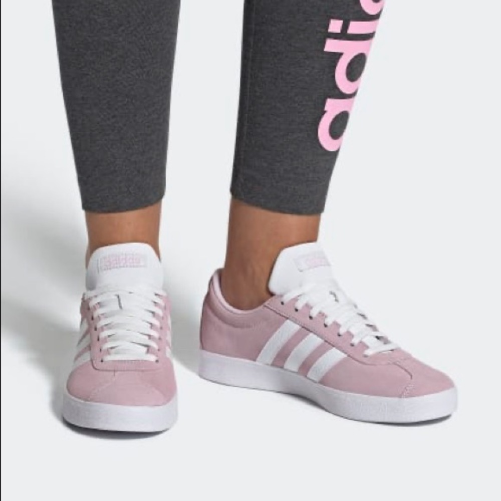 Adidas Classic Pink White VL Court 2.0 Sneakers 💕